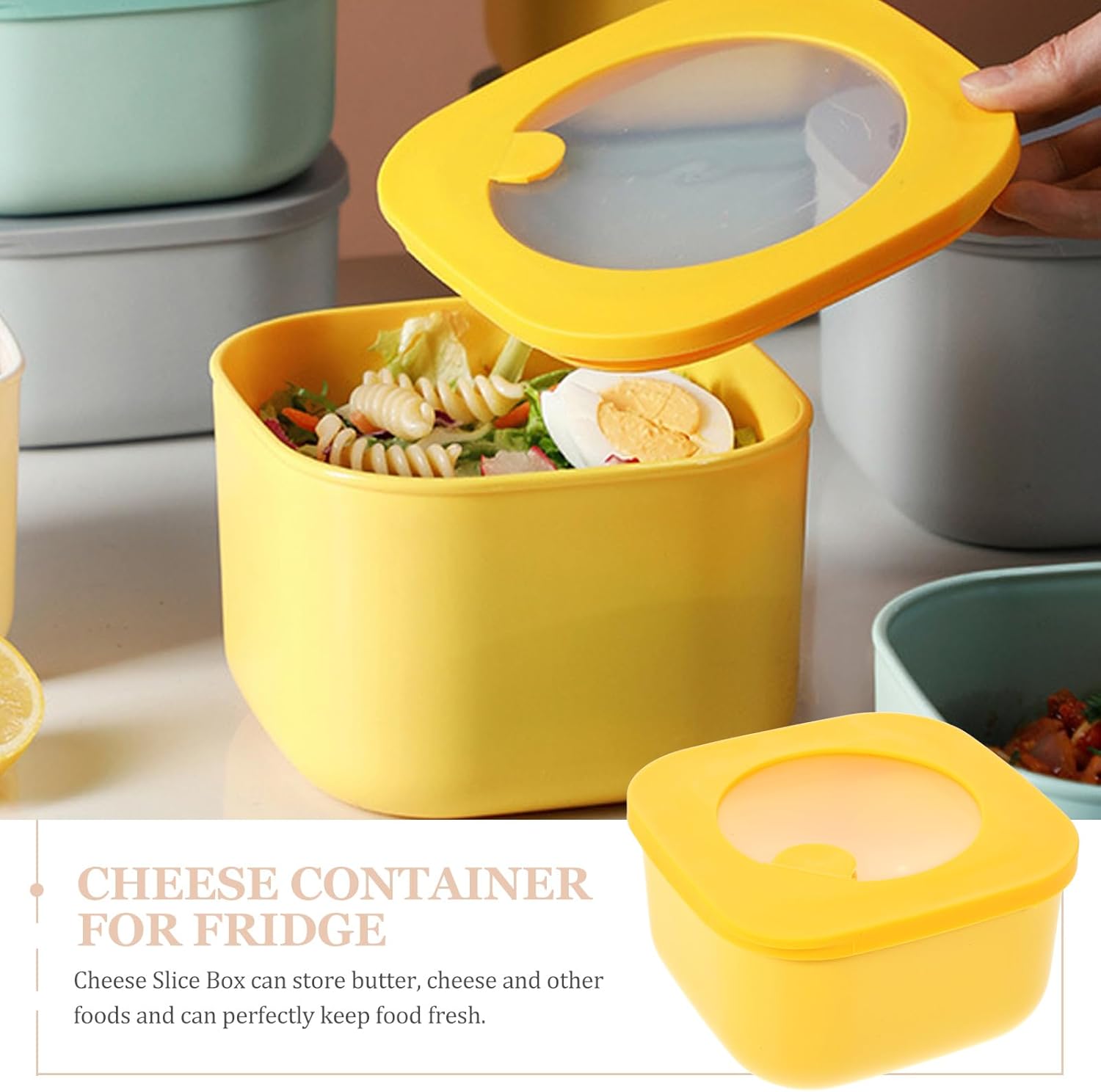 Yellow Food Snacks - 4.7 * 2.5'' Sliced Cheese Container